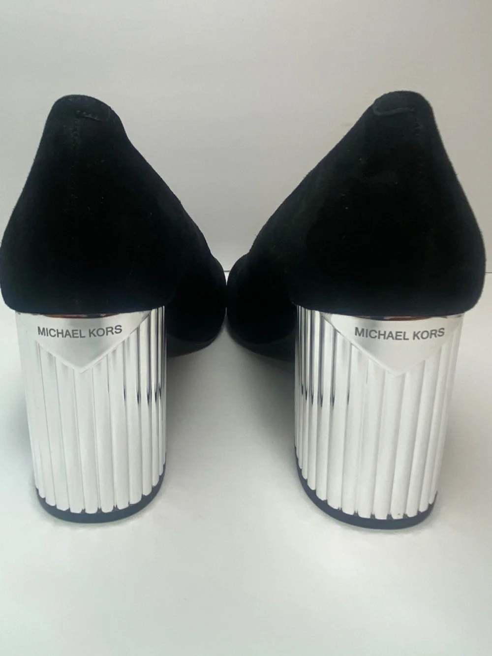 Michael Kors Porter Flex Suede Pumps with Silver Heel Size 6.5 M NEW NO BOX